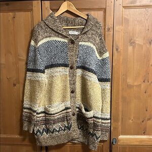 The Normal Brand Chunky Striped Knit Cardigan size: XL